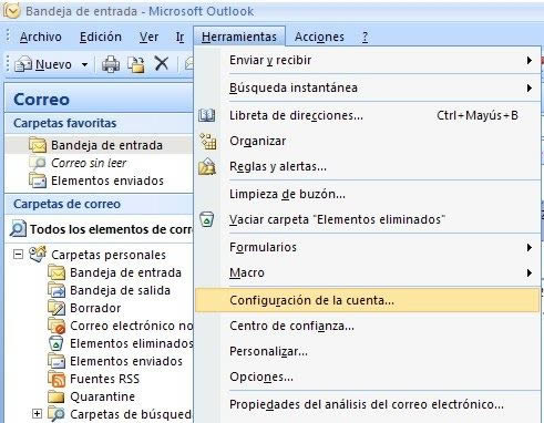 Configurar una cuenta de correo en Microsoft Outlook 2007 y 2010